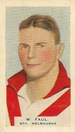1933 Godfrey Phillips Victorian Footballers (A Series of 50) #27 William Faul Front